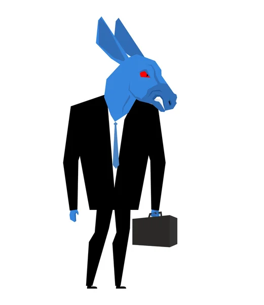 Homem de negócios burro. Metáfora do Partido Democrático dos Estados Unidos —  Vetores de Stock