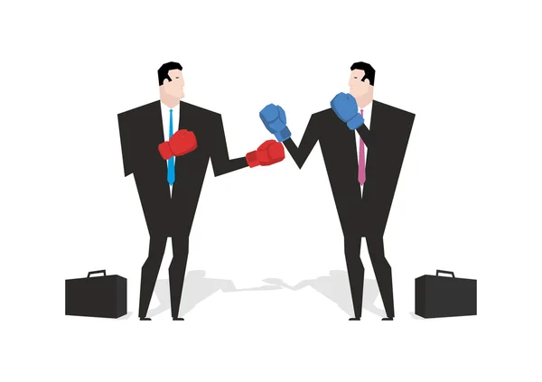 Boxing businessman. Managers are boxing. Office people fight. co — Stok Vektör