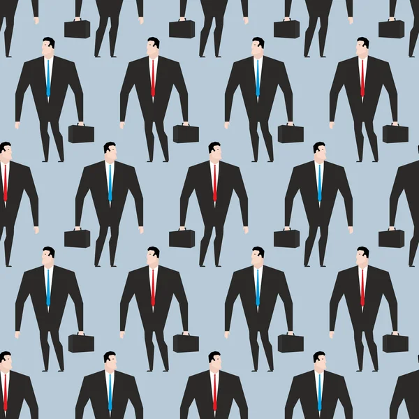 Businessman seamless pattern. Manager in suit and with briefcase — ストックベクタ