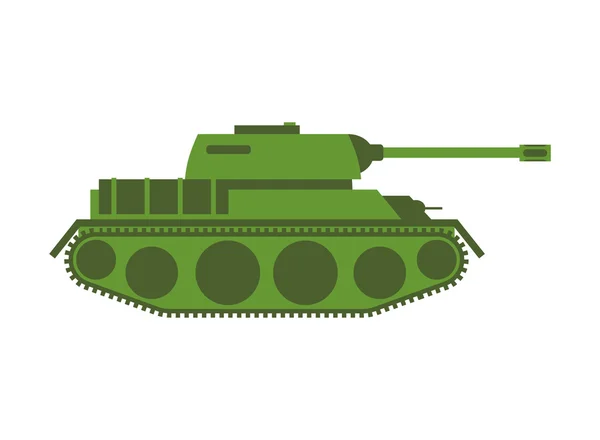 Tank izolovaný. Vojenská výzbroj na bílém pozadí, obrněný c — Stockový vektor