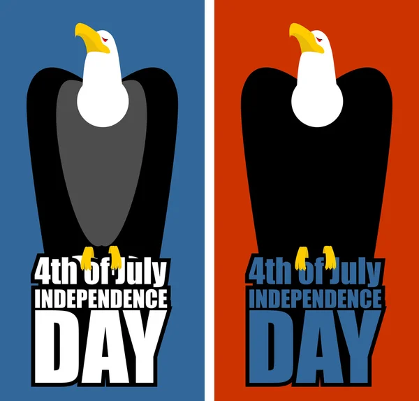 美国独立日。鹰和字母。坐的猛禽 — 图库矢量图片