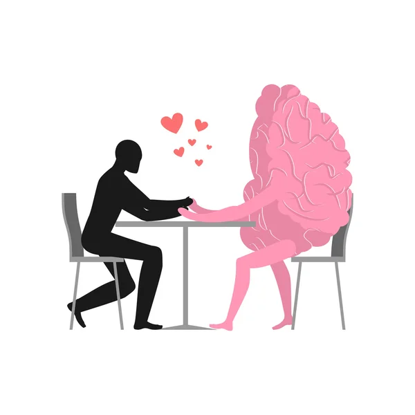 Lover in cafe. Man and hot dog is sitting at table. food in rest — Stockvector