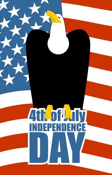 7月4日美国独立日。白鹰和乌萨旗. — 图库矢量图片