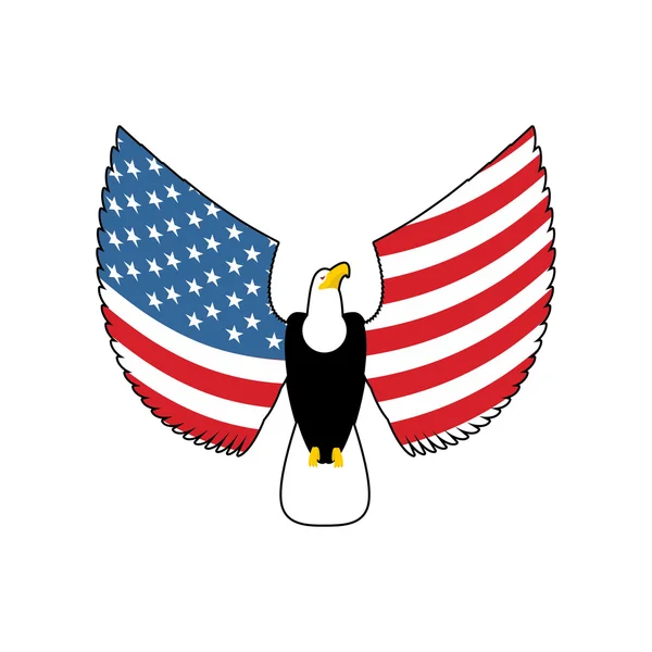 Adler mit amerikanischen Fahnenschwingen. Ein nationales Symbol. patriotisches b — Stockvektor