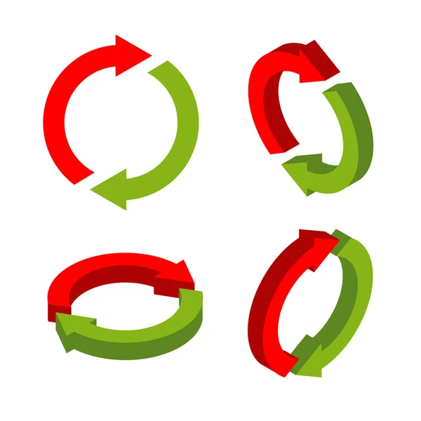 Intercambio de señales isométricas. intercambiar flechas verdes y rojas. metatesis i — Vector de stock
