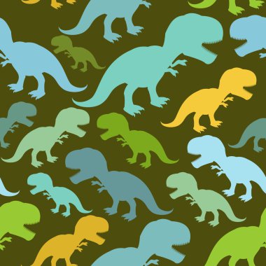 Dinozor undansı kusursuz desen. Dino dokusu. Tyrannosaurus Rex Ornam