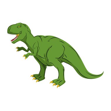 Green gigantic Dinosaur Tyrannosaurus Rex. Prehistoric reptile.  clipart