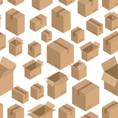 Karton kutu seamless modeli. Kağıt ambalaj arka plan