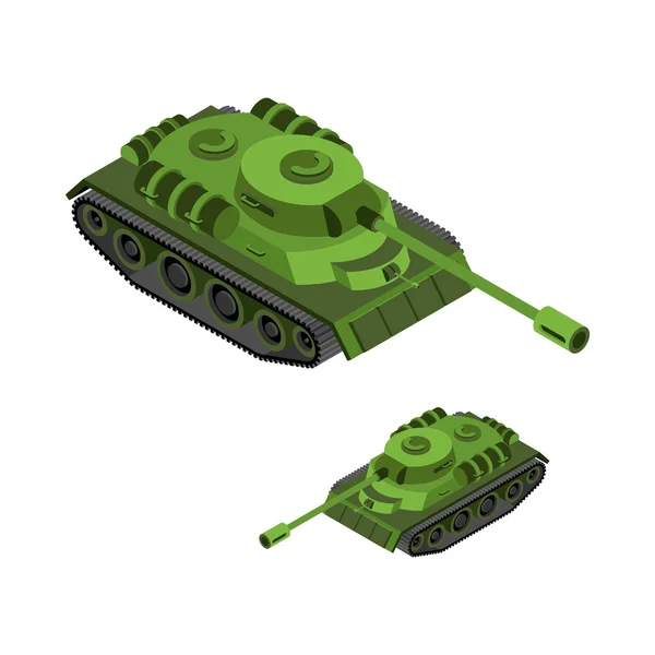 Tanque isométrico sobre fondo blanco. Técnica del ejército. Higos blindados — Vector de stock