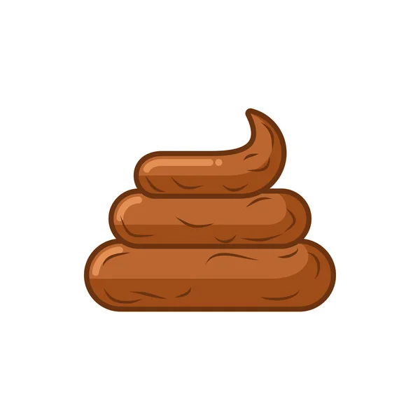 Shit on white background. Icon turd. Brown poop isolated — Stock vektor