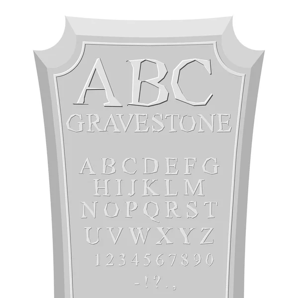 Lápida ABC. fuente para tombstone. Alfabeto para RIP. Conjunto de let — Archivo Imágenes Vectoriales