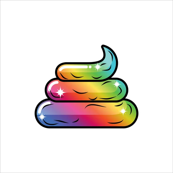 Rainbow unicorn poop. Magical fairy animal turd. Shit magic beas — Stock Vector