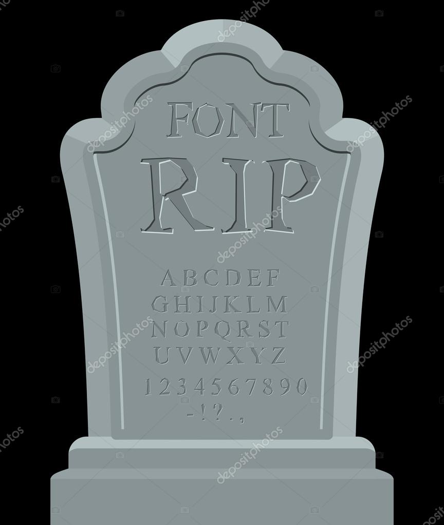 Rip Font Ancient Carved On Tombstone Of Abc Tomb Of Alphabet Vector Image By C Maryvalery Vector Stock