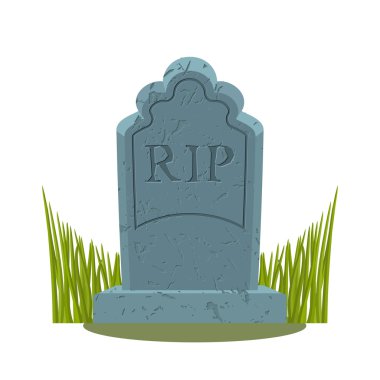 Mezar beyaz arka plan üzerinde. İzole bir mezar. Cr ile eski mezar taşı