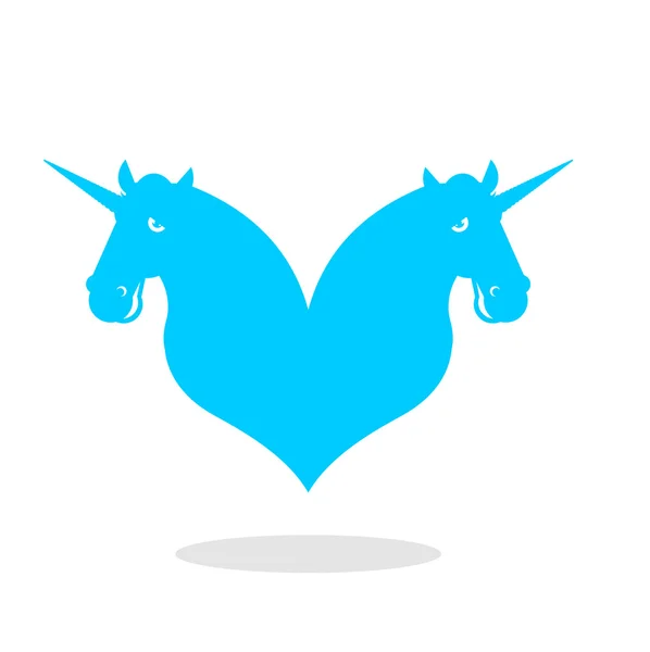 Logo miłość jednorożca. Społeczności LGBT symbol. Znak miłości i dwa m — Wektor stockowy