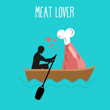 Et severler. Adam ve jambon ve tekne yolculuğu. Yelken severler. Ma