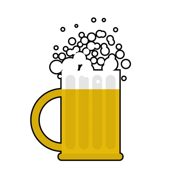 Taza de cerveza sobre fondo blanco. Taza grande para bebidas alcohólicas — Vector de stock