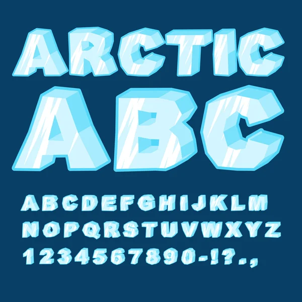 北极的 Abc。冰冷的字体字母。蓝色冷字母表 — 图库矢量图片