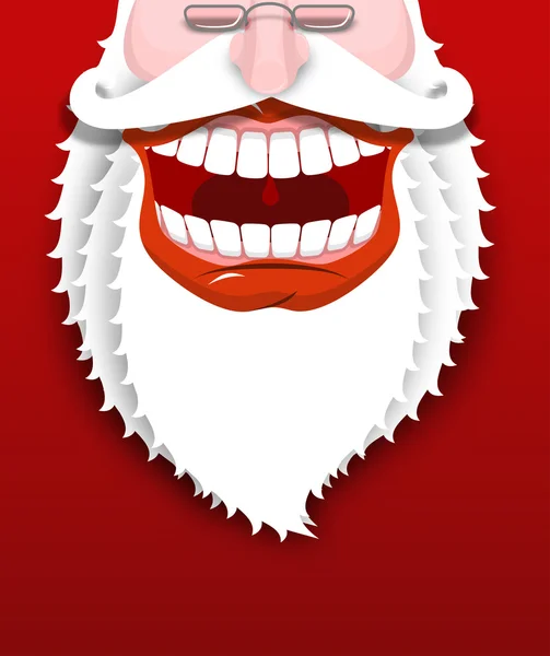 Jolly Santa Claus. Vrolijke grootvader met witte baard. Brede SM — Stockvector