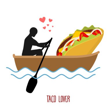 Sevgili taco. Adam, fastfood ve tekneye bin. Yelken sevenler