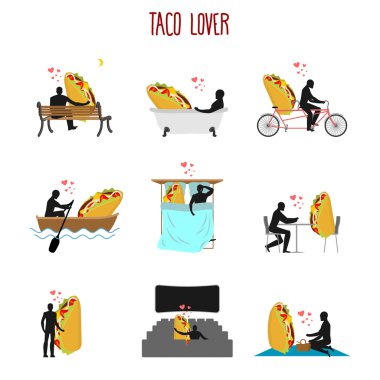 Sevgilisi taco ayarlayın. Meksika yemeği koleksiyonuna seviyorum. Adam ve fastfoo