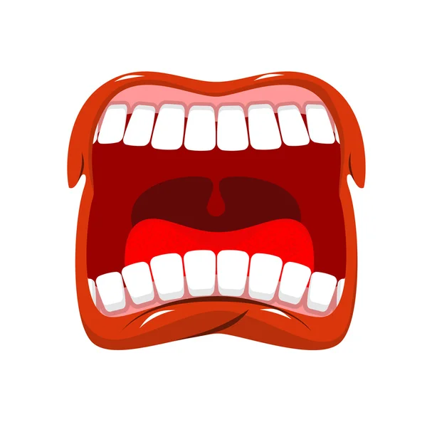 Crie. L'homme crie. Émotion violente. Ouvrez la bouche et la langue . — Image vectorielle