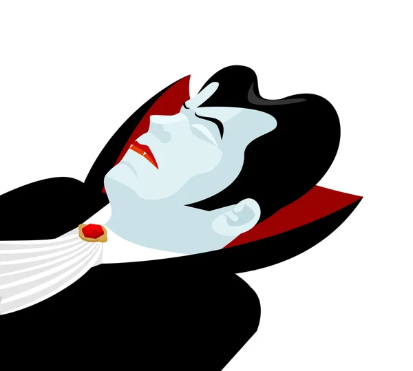 Drácula dormir. Conde Drácula sobre fondo blanco — Archivo Imágenes Vectoriales