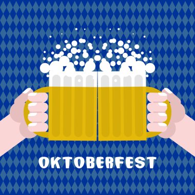 İçki biralarını paylaşmak. Elinde alkol le bardak tutan iki adam. Poster