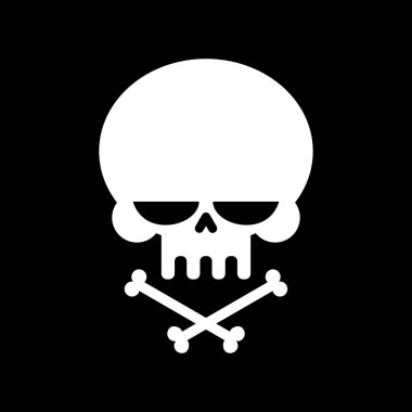 Kafatası ve kemiklerin izole. iskelet kafa. Dea tehlikesi işareti