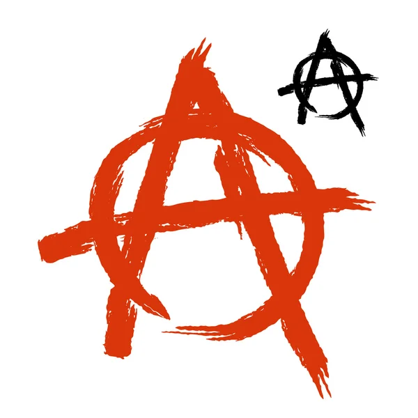 Anarchie symbolisiert Grunge-Stil. Zeichen von Chaos und Chaos. Emblem — Stockvektor