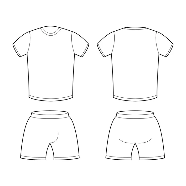 T-shirt et short Modèle pour le design. Échantillon pour vêtements de sport — Image vectorielle