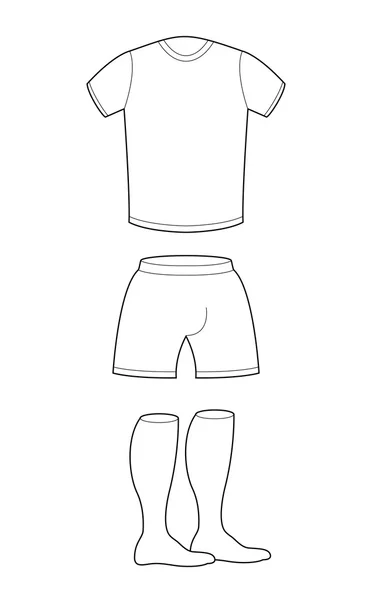 T-shirt, shorts e meias modelo para design. Amostra para esportes — Vetor de Stock