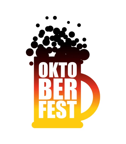Tasse à bière Oktoberfest Typographique. Fête nationale en Allemagne — Image vectorielle