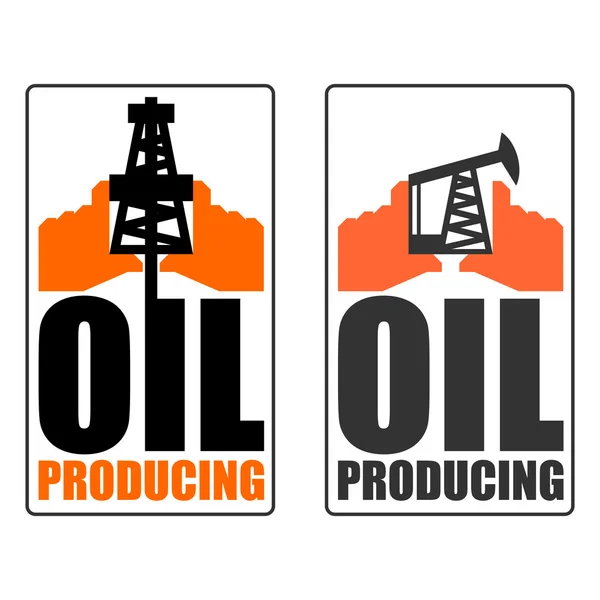 Logo produkcji oleju. znak przemysłu naftowego. Logo dla benzyny pr — Wektor stockowy