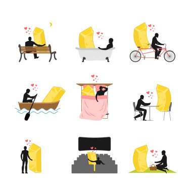 Loverr altın seti. Altın külçe koleksiyonu sevgisi. Adam ve weal