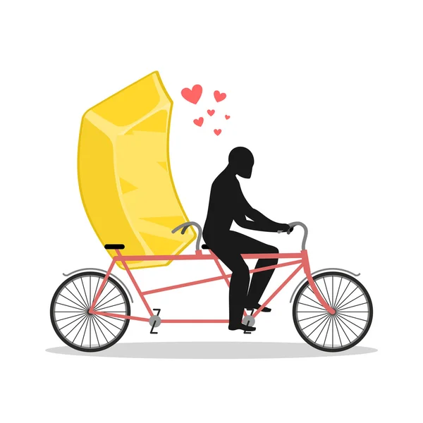 Αγαπημένος χρυσός. Χρυσές ράβδους στο ποδήλατο. Λάτρεις της ποδηλασίας. Ο άνθρωπος RO — Διανυσματικό Αρχείο