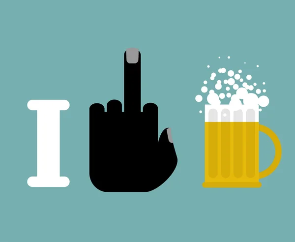 I hate alcohol. Fuck and beer mug. Logo for temperance societies — Stock Vector