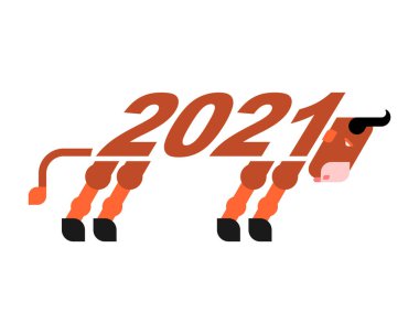 2021 yılı boğa sembolü. Yeni bir evet imzala