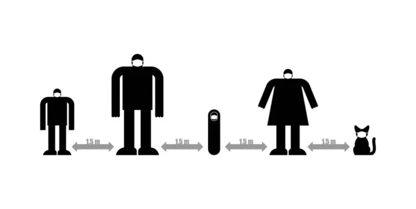 Distance Familiale Épidémie Coronavirus Mesures Précaution Covid Pandémie — Image vectorielle