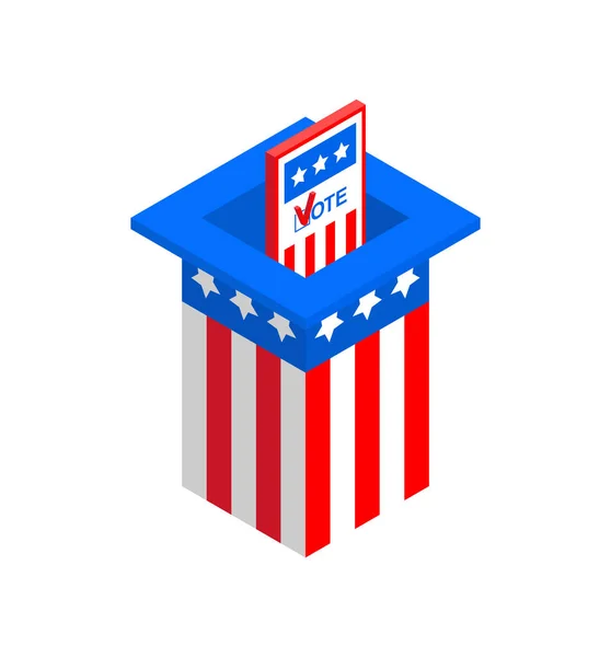 Wählen Sie Onkel Sam Hut Wahltag Den Usa Isometrische Vektorillustratio — Stockvektor