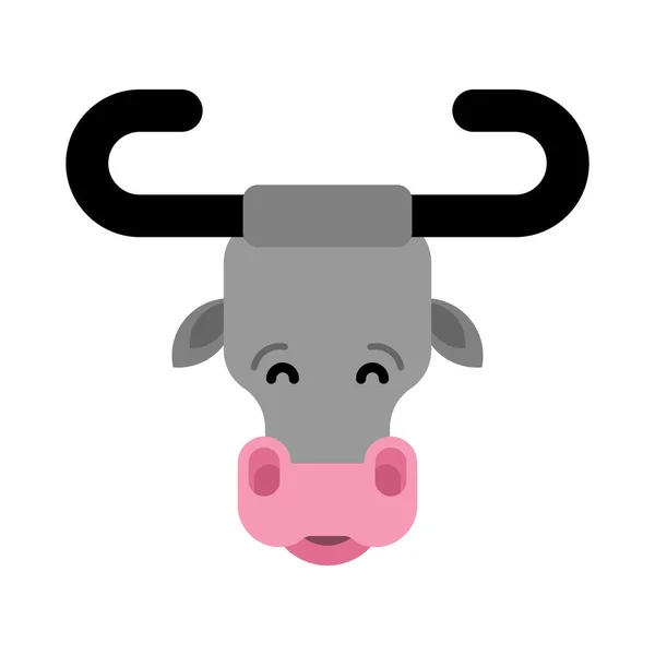 Chef Vache Isolé Illustration Vectorielle Visage Animal Ferme — Image vectorielle