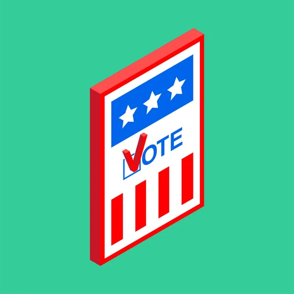 Wählen Sie Den Wahltag Den Usa Isometrische Vektorillustratio — Stockvektor