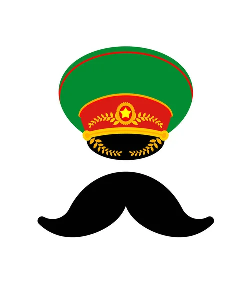 Gorra General Rusa Bigote Tocado Oficial Brazo Ruso — Archivo Imágenes Vectoriales