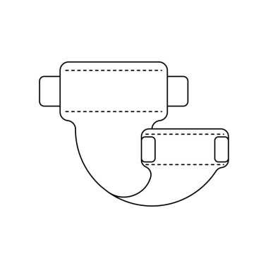 Bebek bezi izole. Bebek bezi. bebek iç çamaşırı vektör çizimi