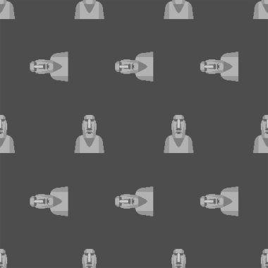 Moai pikseli sanat desenleri kusursuz. Paskalya Adası idolü 8 bit arkaplan. Antik heykel dokusu. vektör süslemesi