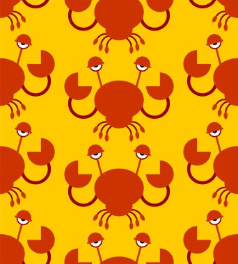 Yengeç çizgi filminin desenleri kusursuz. Deniz kerevitleri. vektör dokusu