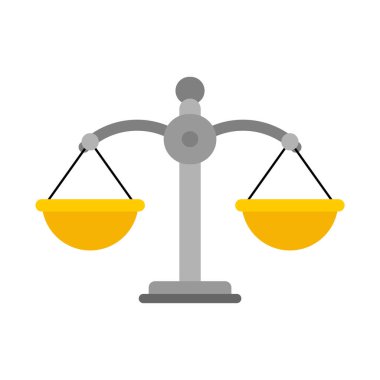 Pul yargıcı tecrit edilmiş. Denge vektör illüstrasyonu