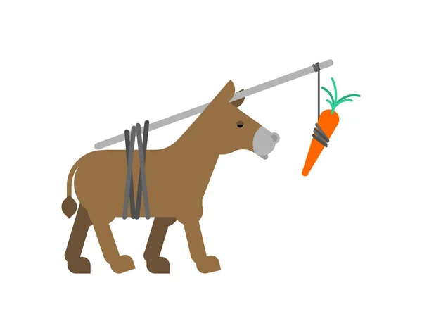 驴子和胡萝卜被隔离了目标实现概念 — 图库矢量图片