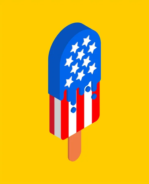 Usa Ice Cream Patriotic National Dessert America — Stockvector