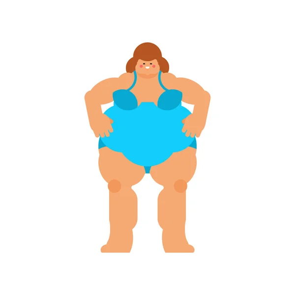 Θετική Για Σώμα Χοντρή Χαρούμενη Γυναίκα Εικονογράφηση Διανύσματος — Διανυσματικό Αρχείο